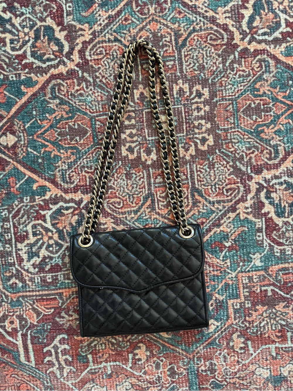 Rebecca Minkoff Black Quilted Chain-Handle Shoulder Bag